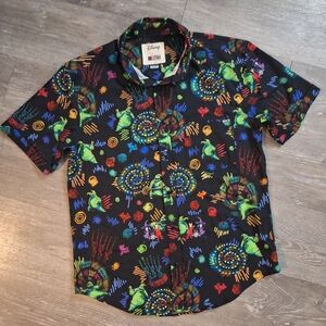 RSVLT X DISNEY Neon Nightmare Print Shirt - Black multicolor Button Up Oogie
